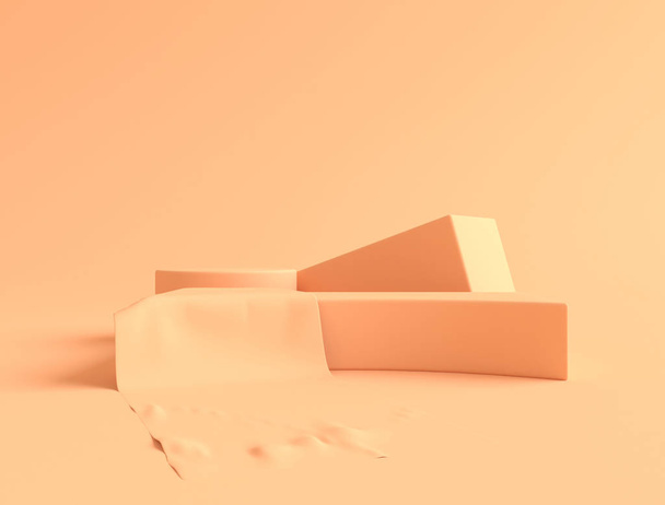minimale abstrakte Hintergrund 3D-Rendering abstrakte geometrische Formgruppe setzen Pastellfarbe - Foto, Bild