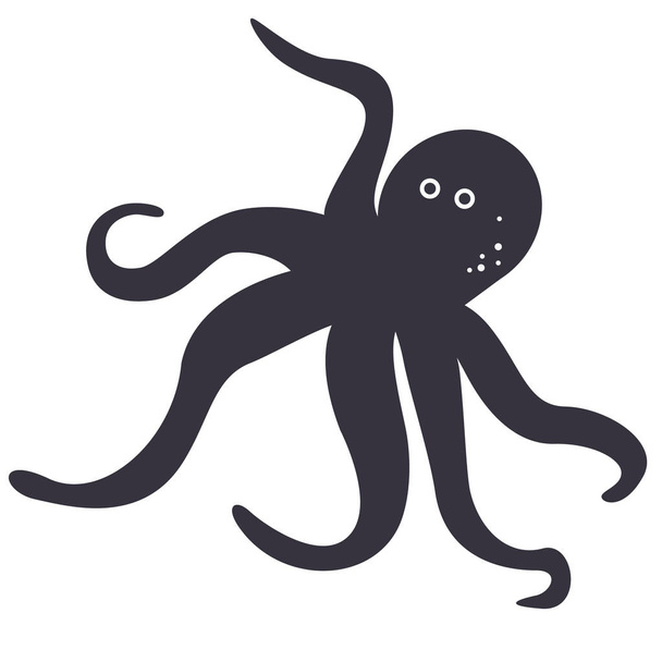 Octopus flat illustration on white - Vecteur, image