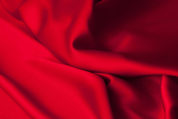 Luxury red satin fabric cloth abstract background - Фото, зображення