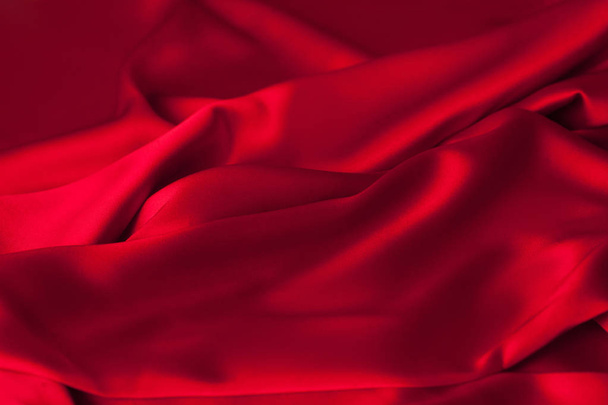 Luxury red satin fabric cloth abstract background - Φωτογραφία, εικόνα