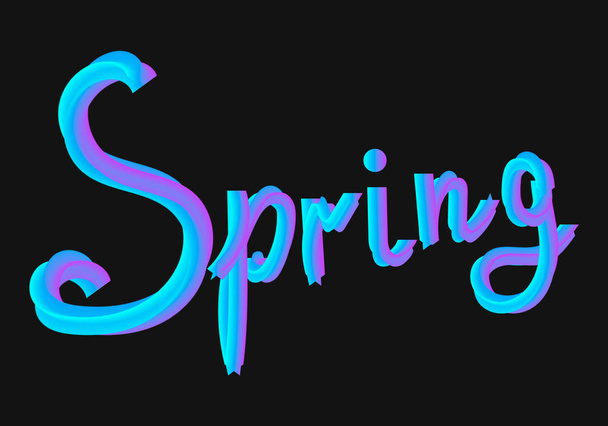 Letra de primavera 3d degradado colorido mezcla tipografía
. - Vector, imagen