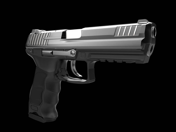 Сучасний чорно-металевий ручний пістолет - безпека на
 - Фото, зображення