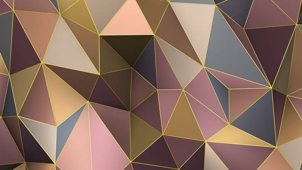 çok renkli renk tonları palet pleksus soyut geometrik arka plan üçgenler, 3D render - Fotoğraf, Görsel
