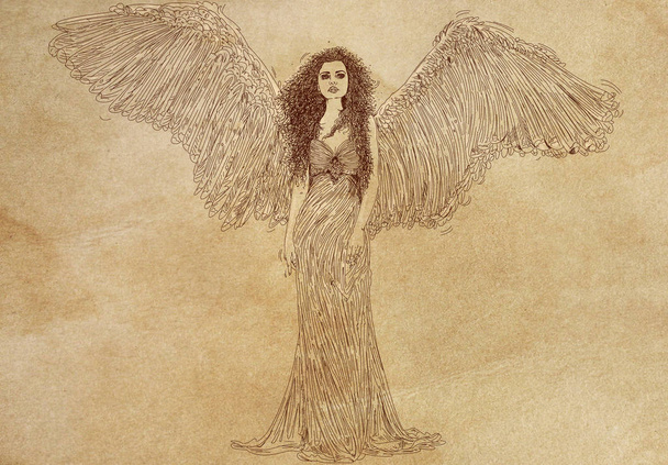 angel woman with big wings - Foto, immagini