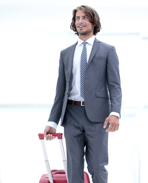 confident businessman with Luggage. - Zdjęcie, obraz