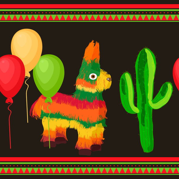 Cinco де Майо мексиканський святковий безшовний шаблон - Вектор, зображення