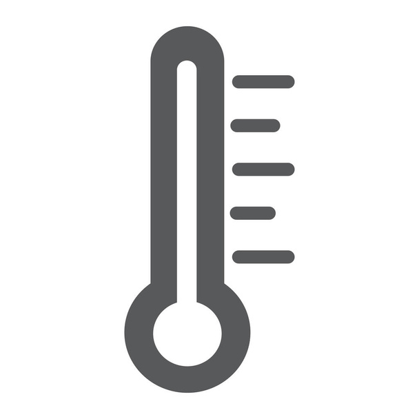 Thermometer glyph icon, measurement and instrument, temperature sign, vector graphics, a solid pattern on a white background. - ベクター画像