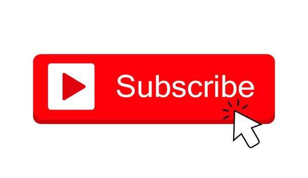 Subscribe button color with arrow cursor and shadow. Vector illustration - Vector, Image