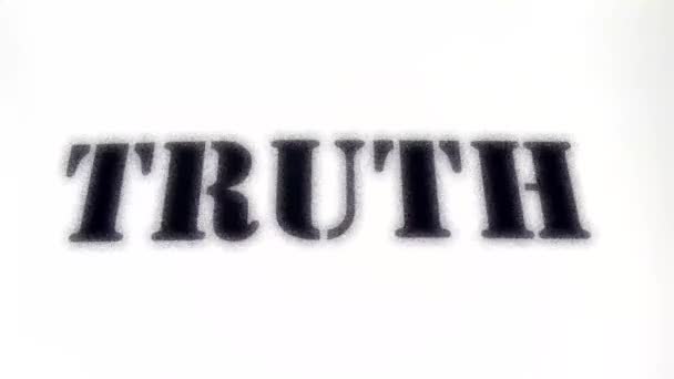 Wahrheit auf weißem Hintergrund mit diffuser Wirkung. abstrakter Wahrheitsbegriff. - Filmmaterial, Video