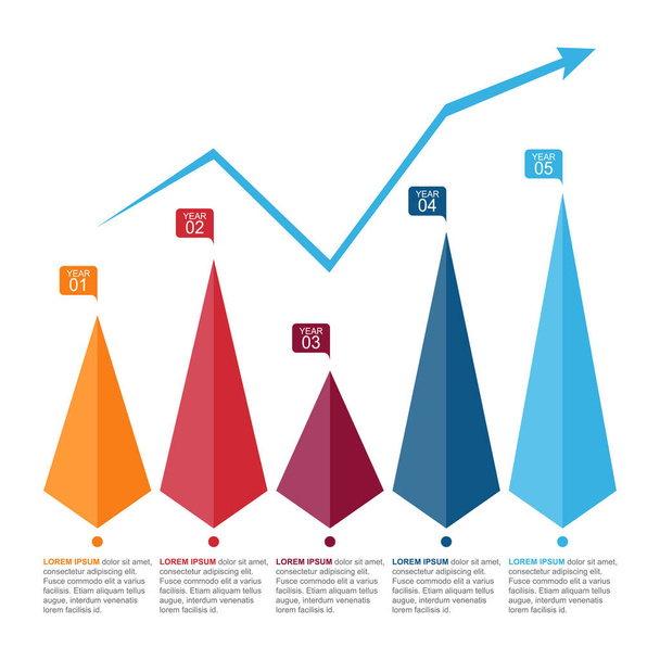 横棒グラフのグラフ三角ピラミッド ビジネスの統計インフォ グラフィック - ベクター画像