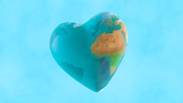 3d animasyon - Kalp şekli ile Planet earth - Video, Çekim