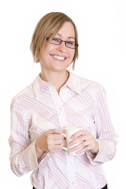 Young smiling woman with a cup of coffee - Photo, Image