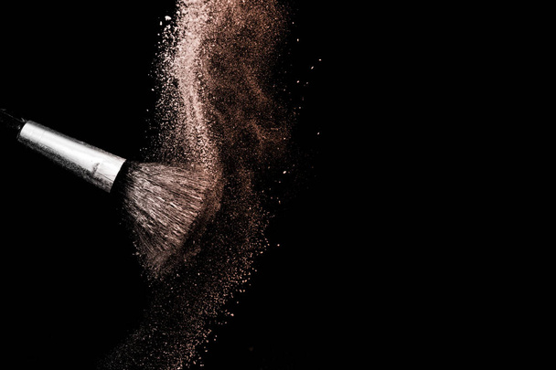 Color of the year, powder splash and brush for makeup artist or  - Photo, Image