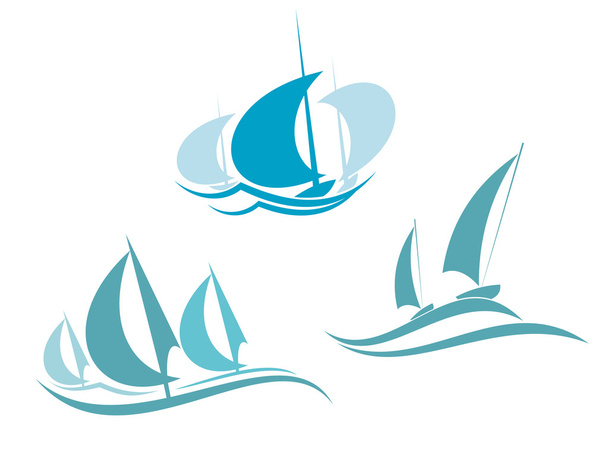 Yachts and sailboats - Vector, Image