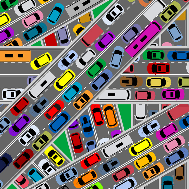 Traffic congestion on roads - Vector, Image