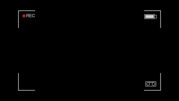 Kamerasucher. Kamera-Aufnahmescreen mit Alpha-Kanal im Schleifenmodus. tv rec, schwarzer hintergrund - Filmmaterial, Video