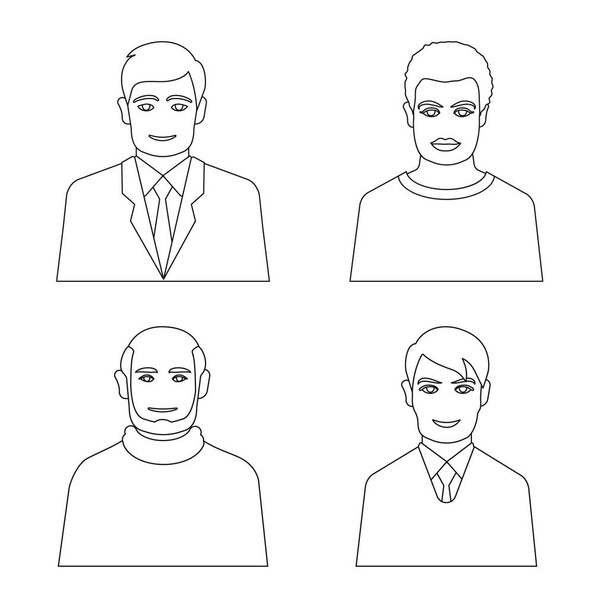 Vector illustration of character  and avatar symbol. Set of character  and person vector icon for stock. - Vettoriali, immagini