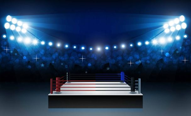 Boxing ring arena and floodlights vector design.  - Vector, Image