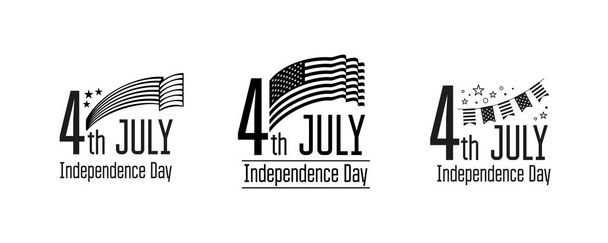 Július 4-én-az Egyesült Államok a függetlenség napja - Vektor, kép