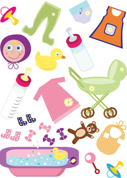 Baby Design Elements For Clip Art - Vector, Image