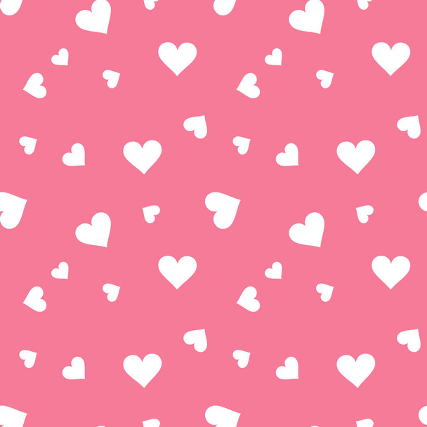 Hearts. Heart seamless pattern. Pink heart. Packaging design for gift wrap. Abstract geometric modern background. Vector illustration. Art deco style - Vektör, Görsel