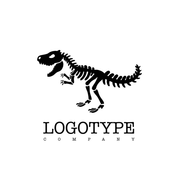 Векторный логотип скелета t-rex выделен на белом фоне
.  - Вектор,изображение