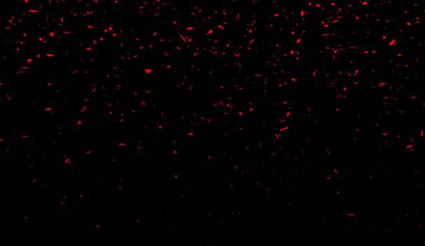 Red particles sparkle spray debris. Overlays texture . Design element. - Fotoğraf, Görsel