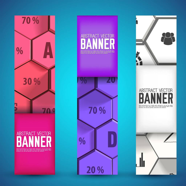 Infographic Web Geometric Vertical Banners - ベクター画像
