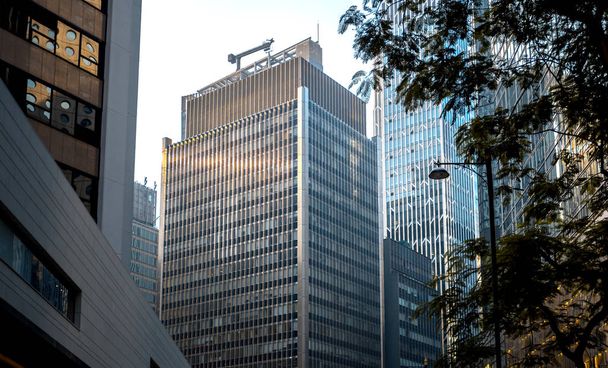 Bottom up view of Hong Kong Commercial buildings - Valokuva, kuva