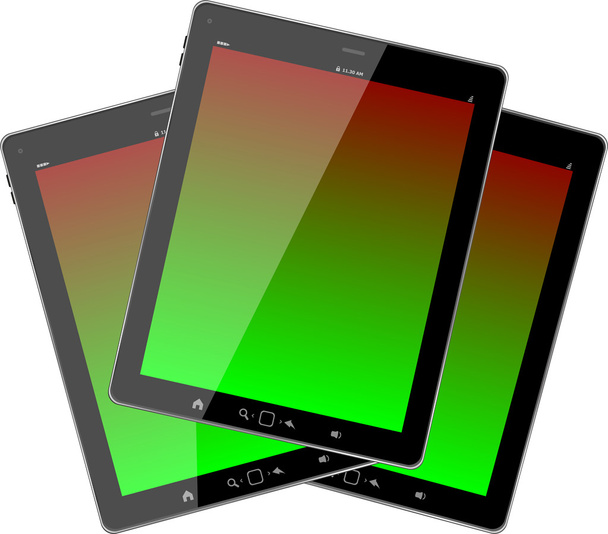 fotorealistische illustratie van verschillende gekleurde verticale tablet pc instellen - Foto, afbeelding