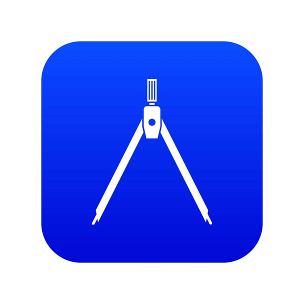 Drawing compass icon digital blue - Vektor, Bild