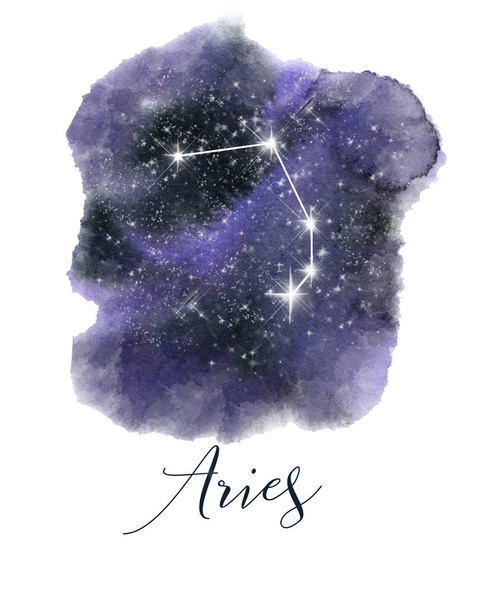 Mão azul escuro desenhado aquarela céu noturno com estrelas. Rugosa, bordas artísticas. Versão Raster
. - Foto, Imagem