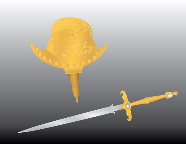kılıç ve miğfer - Vektör, Görsel
