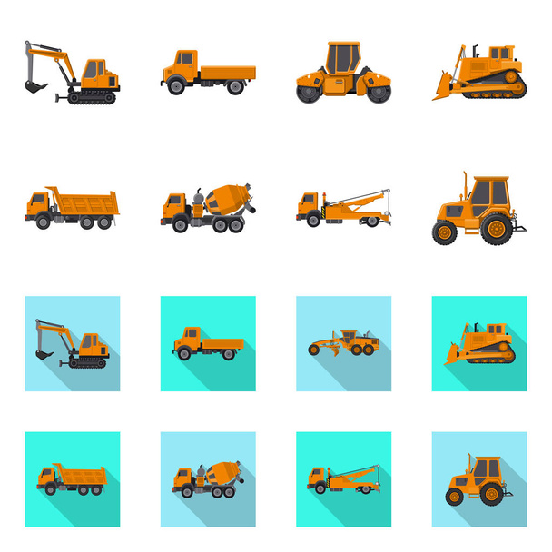 Illustrazione vettoriale dell'icona di costruzione e costruzione. Set di icone vettoriali di costruzione e macchinari per magazzino
. - Vettoriali, immagini