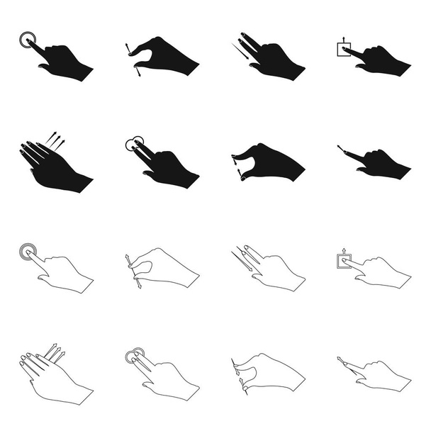 Elkülönített objektum touchscreen és kézzel logó. A touchscreen és touch vektor, ikon stock. - Vektor, kép