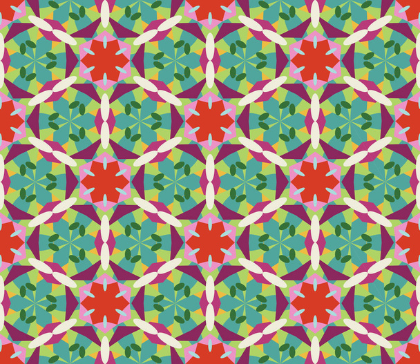 Kaleidoscope geometric colorful seamless pattern. Abstract vector background. - Вектор,изображение