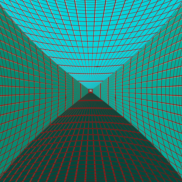 Fondo abstracto. Ilusión óptica de superficie distorsionada. Rayas retorcidas. Túnel 3d estilizado
. - Vector, Imagen
