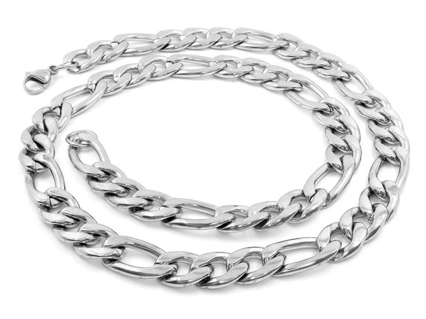 Jewelry chain. Neck decoration. Stainless steel. - Photo, Image