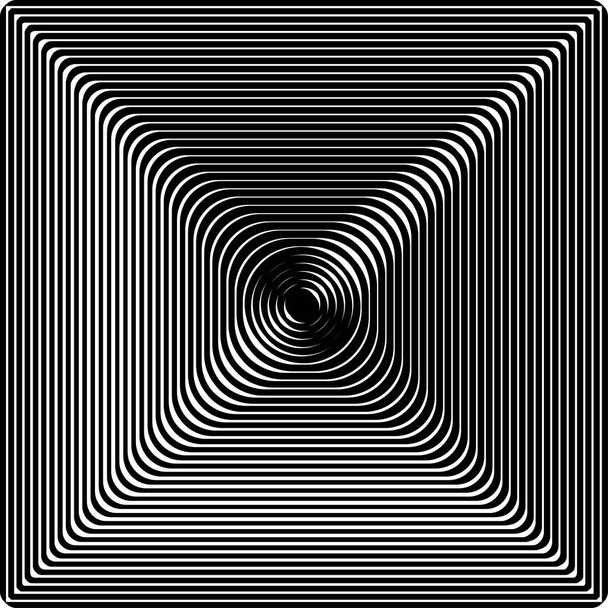 Abstrato retorcido fundo preto e branco. Ilusão óptica de superfície distorcida. Padrão geométrico
. - Vetor, Imagem