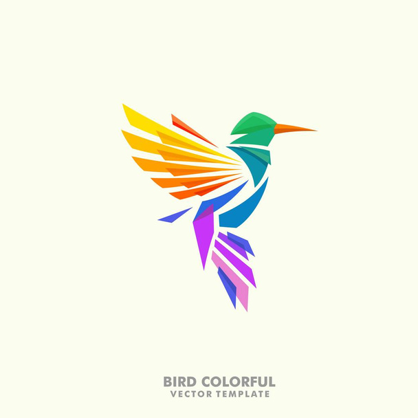 Humming bird illustration Concept vector Design template - Вектор,изображение