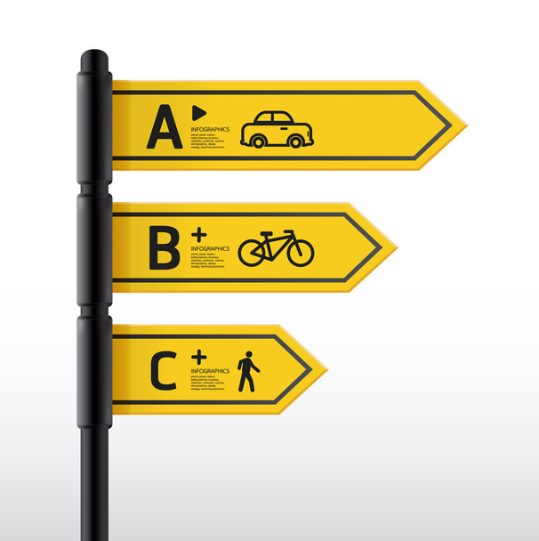 インフォ グラフィックの近代的な道路標識のデザイン テンプレートを使用することができます。 - ベクター画像