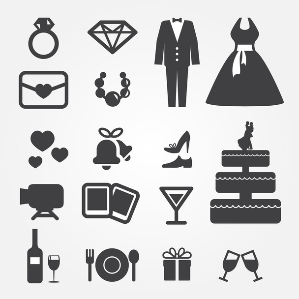 Iconos de boda - Vector, Imagen
