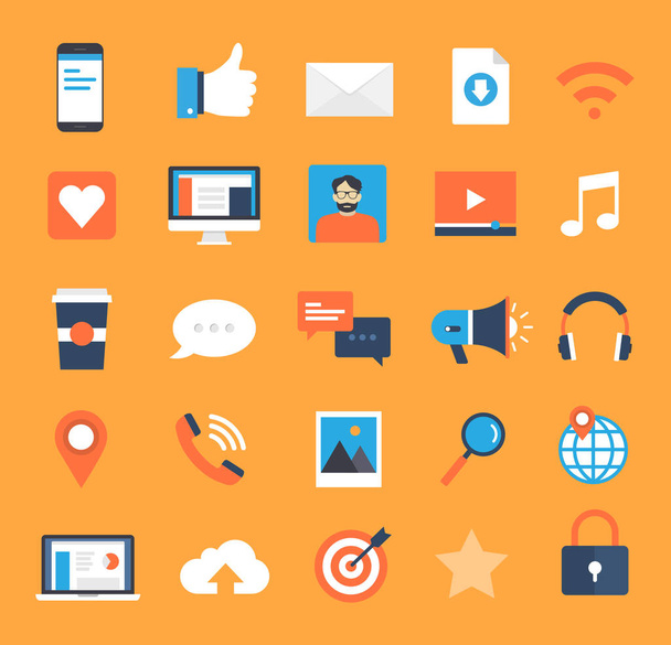 Social Media Icons Set - Vector, Image