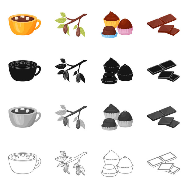 Vector illustration of food and yummy icon. Set of food and brown   stock vector illustration. - Vector, imagen