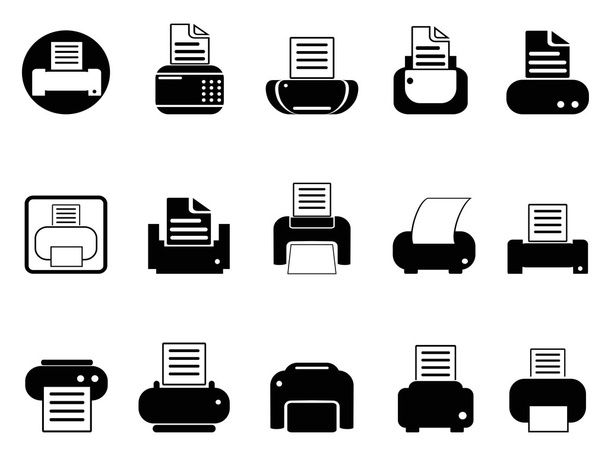 printer icons set - Vettoriali, immagini