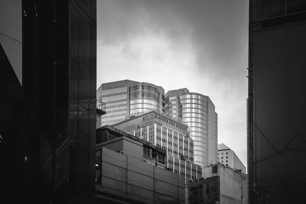 Modern Office Buildings in Hong Kong, Black and White color - Foto, imagen