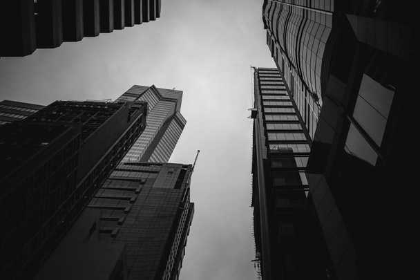 Modern Office Buildings in Hong Kong, Black and White color - Zdjęcie, obraz