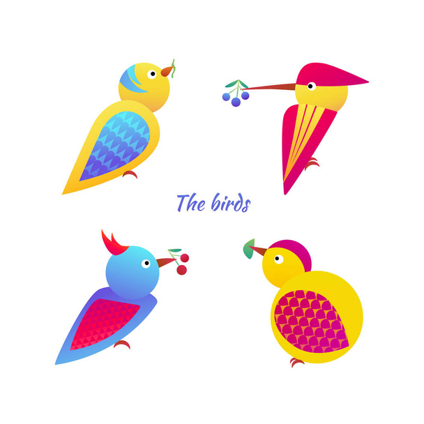 Ilustración de dibujos animados etiqueta aves
 - Vector, imagen