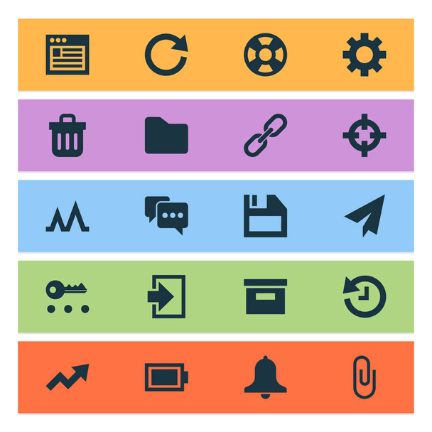 Conjunto de iconos de usuario con recarga, navegador, alarma y otros elementos de opciones. Iconos de usuario de ilustración aislada
. - Foto, imagen
