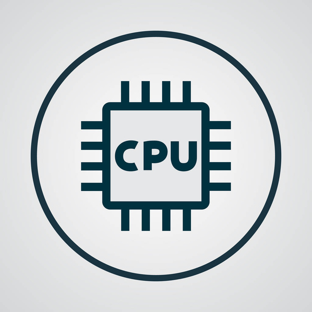 Cpu icon colored line symbol. Premium quality isolated microprocessor element in trendy style. - Photo, Image